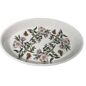Portmeirion Vintage Bowl Size 15 White Serving Botanic Garden Oval England